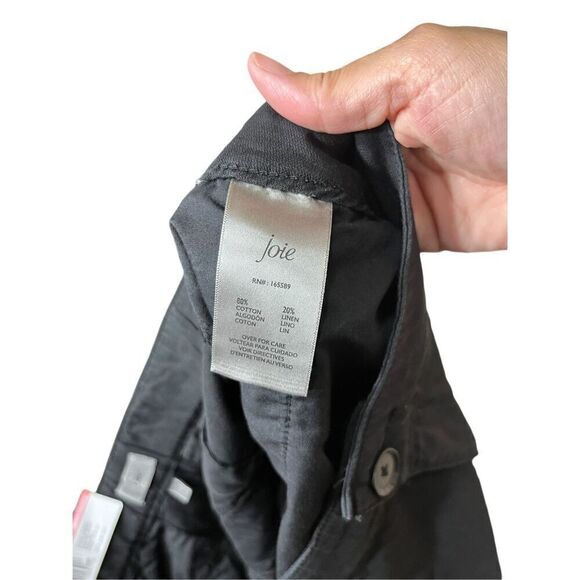 Joie Ladies High Rise Black Linen Blend Pleated Shorts Size XL NWT - Picture 8 of 8